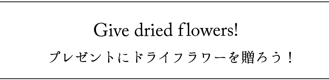 ドライフラワーを贈ろう