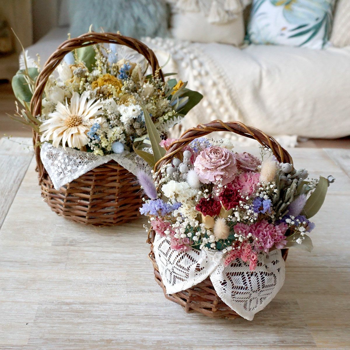 オーダーメイド ドライフラワーバスケット ＜Sサイズ 7700円  